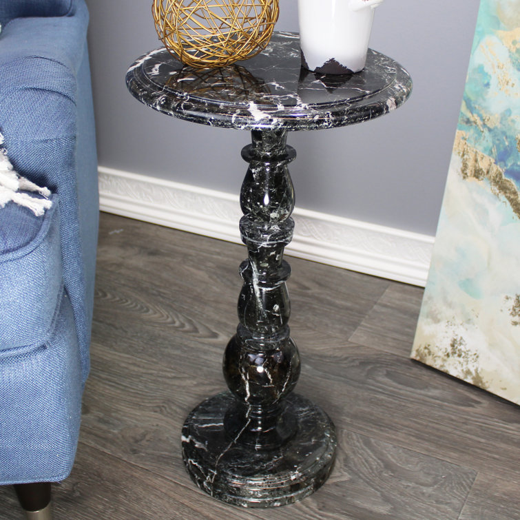 Alcott Hill® Agastya Marble Top Pedestal End Table Wayfair